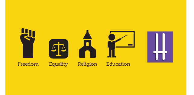 Freedom, Equality, Religion, Education and Holiday