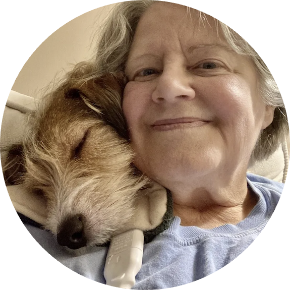 woman and dog testimonial image