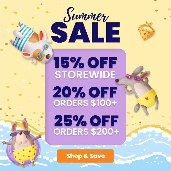 dogs on beach with purple box showing tiers of sale