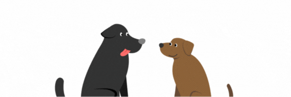 Alice and Eli graphic dogs wagging tail