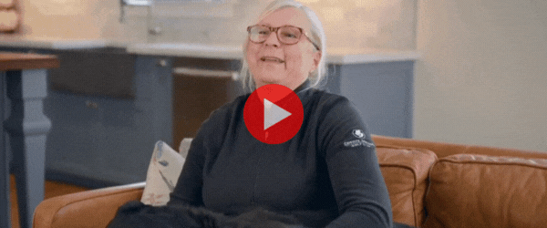 looping gif of Dana and her dog Eli 