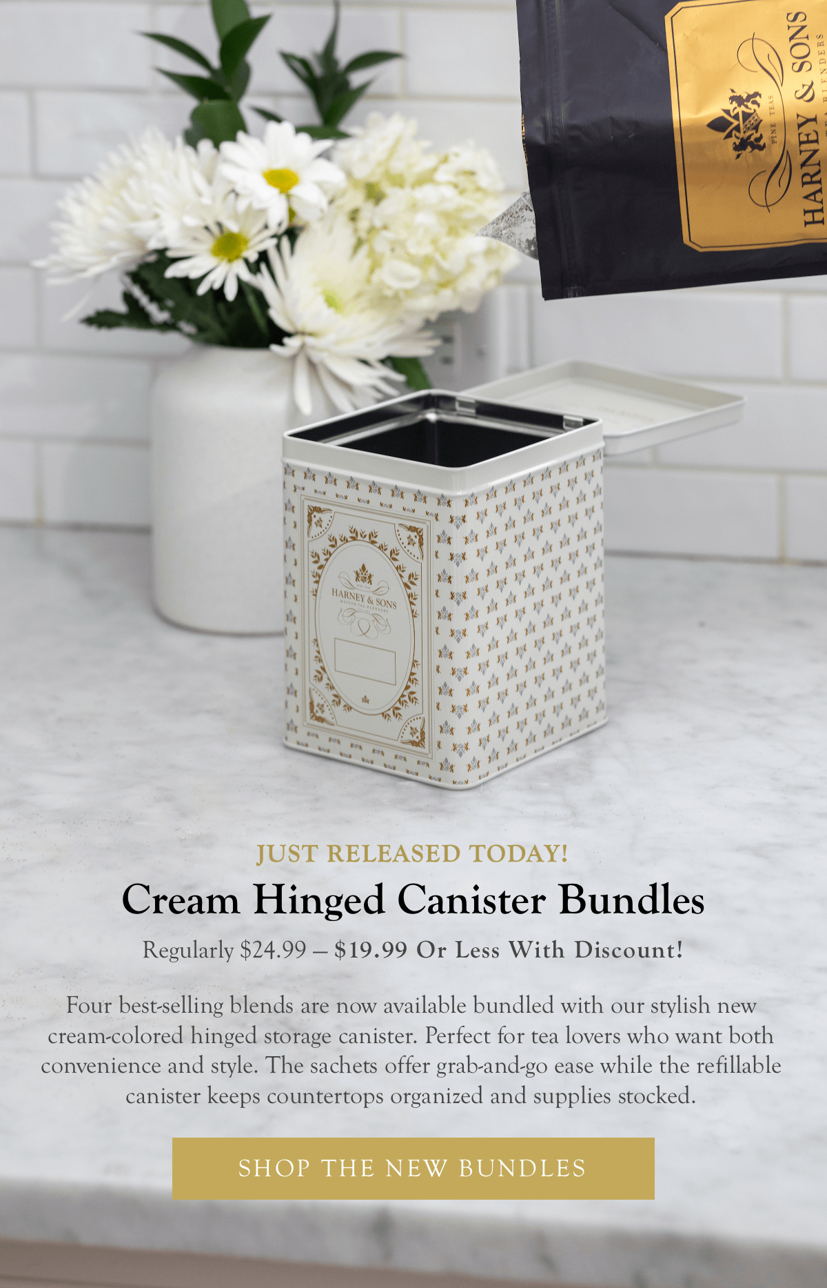 NEW! Cream Hinged Storage Canister Bundles