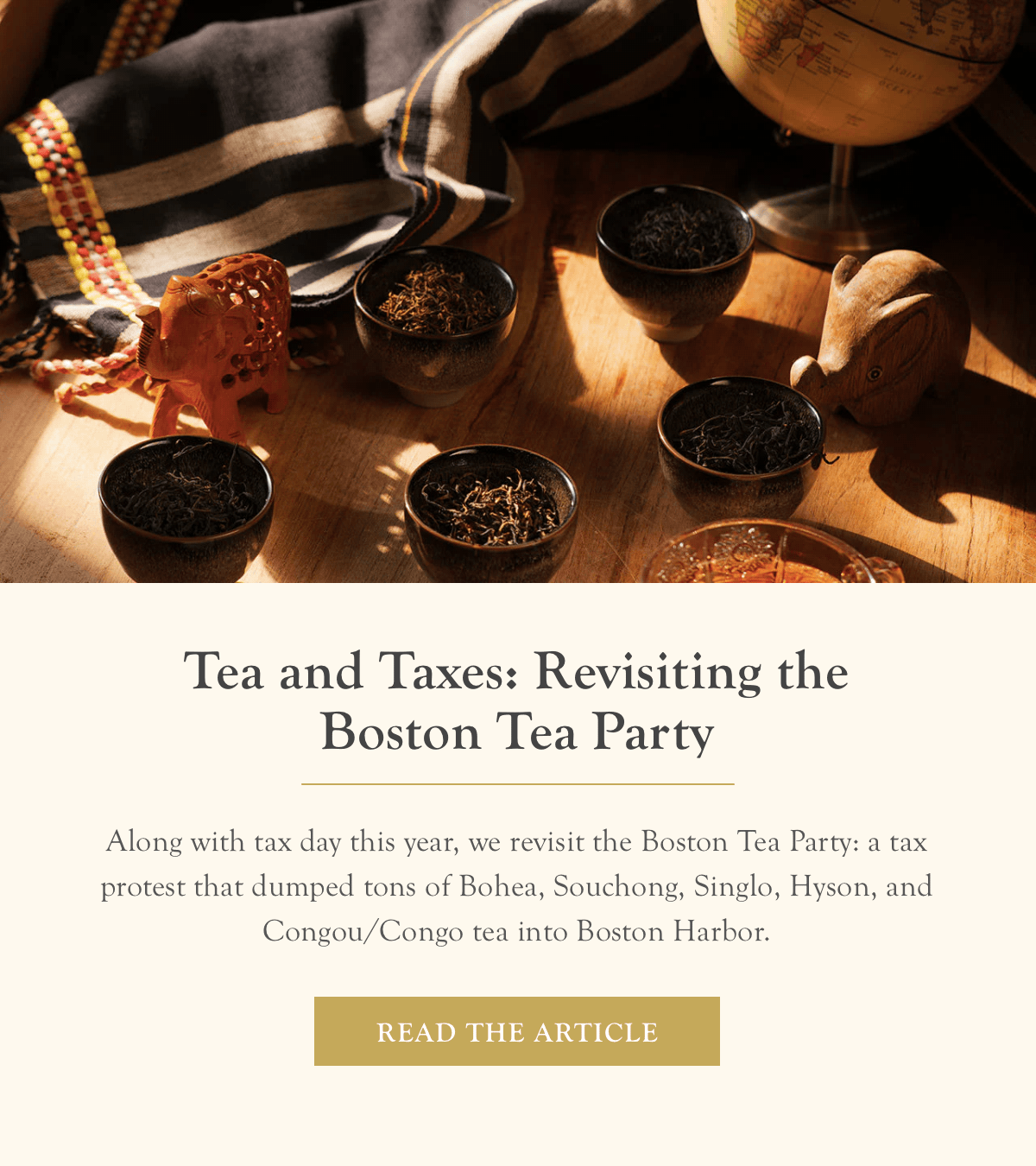 Tea & Taxes  |  Read the Article >