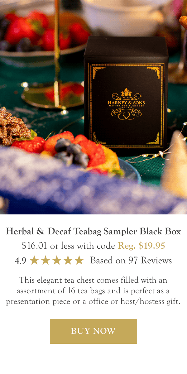 Harney Heritage – Herbal & Decaf Teabag Sampler Black Box