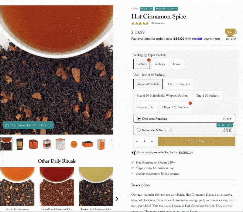 How to select a product subscription