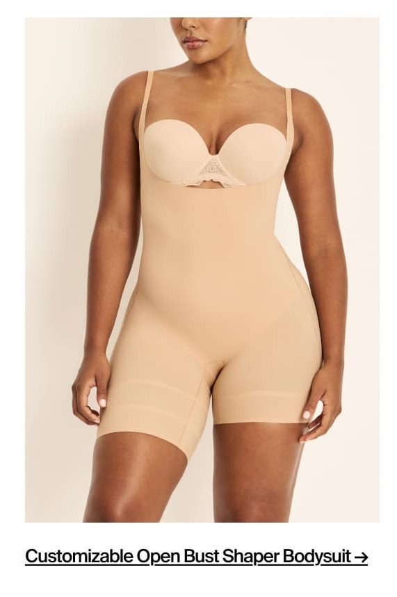 Customizeable Open Bust Shaper Bodysuit ->