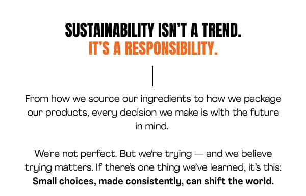 Sustainability isn't a trend. It's a responsibility.