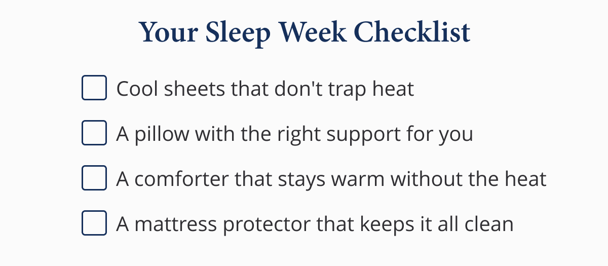 Your Sleep Week Checklist