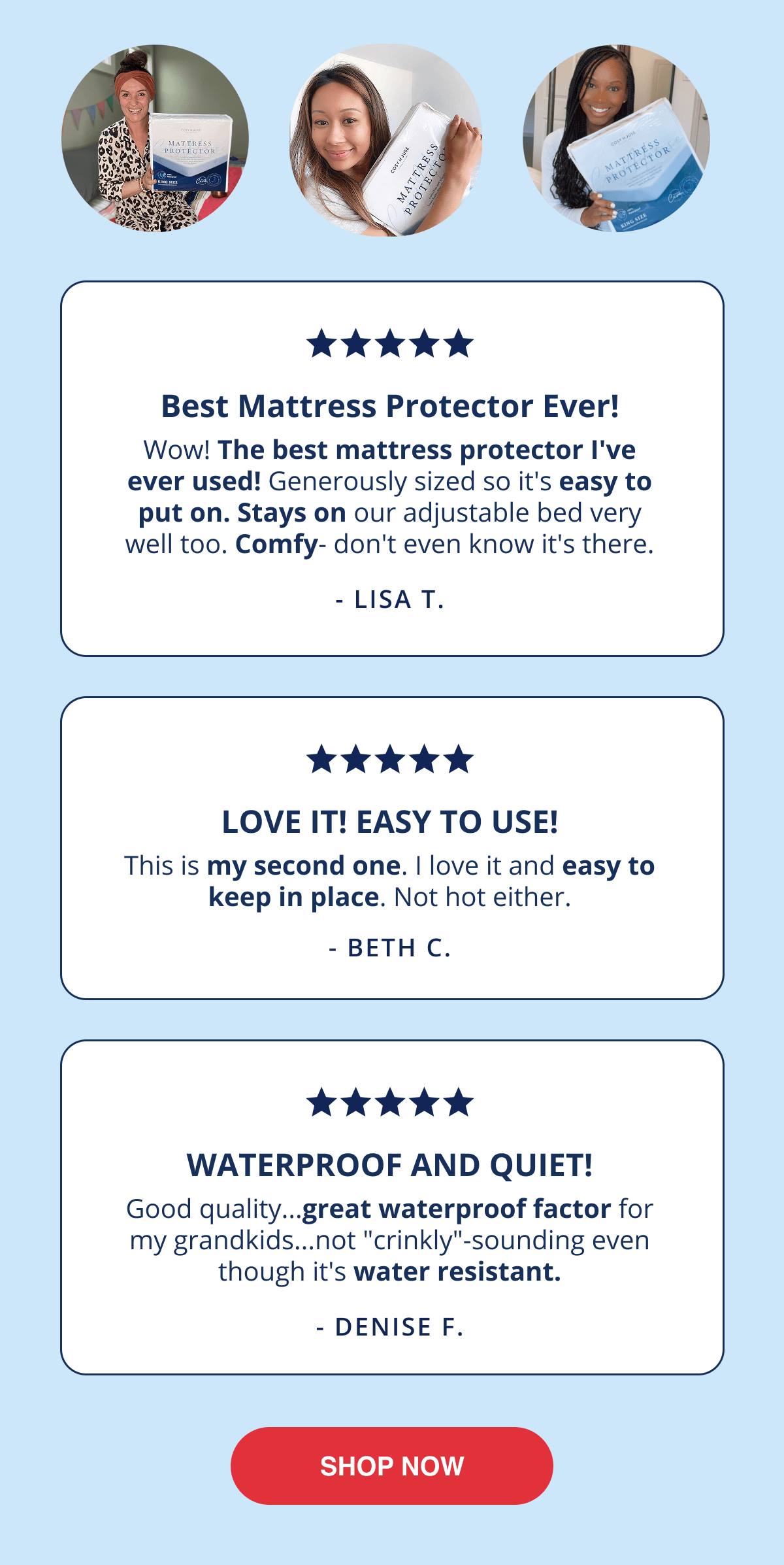 Customer testimonials