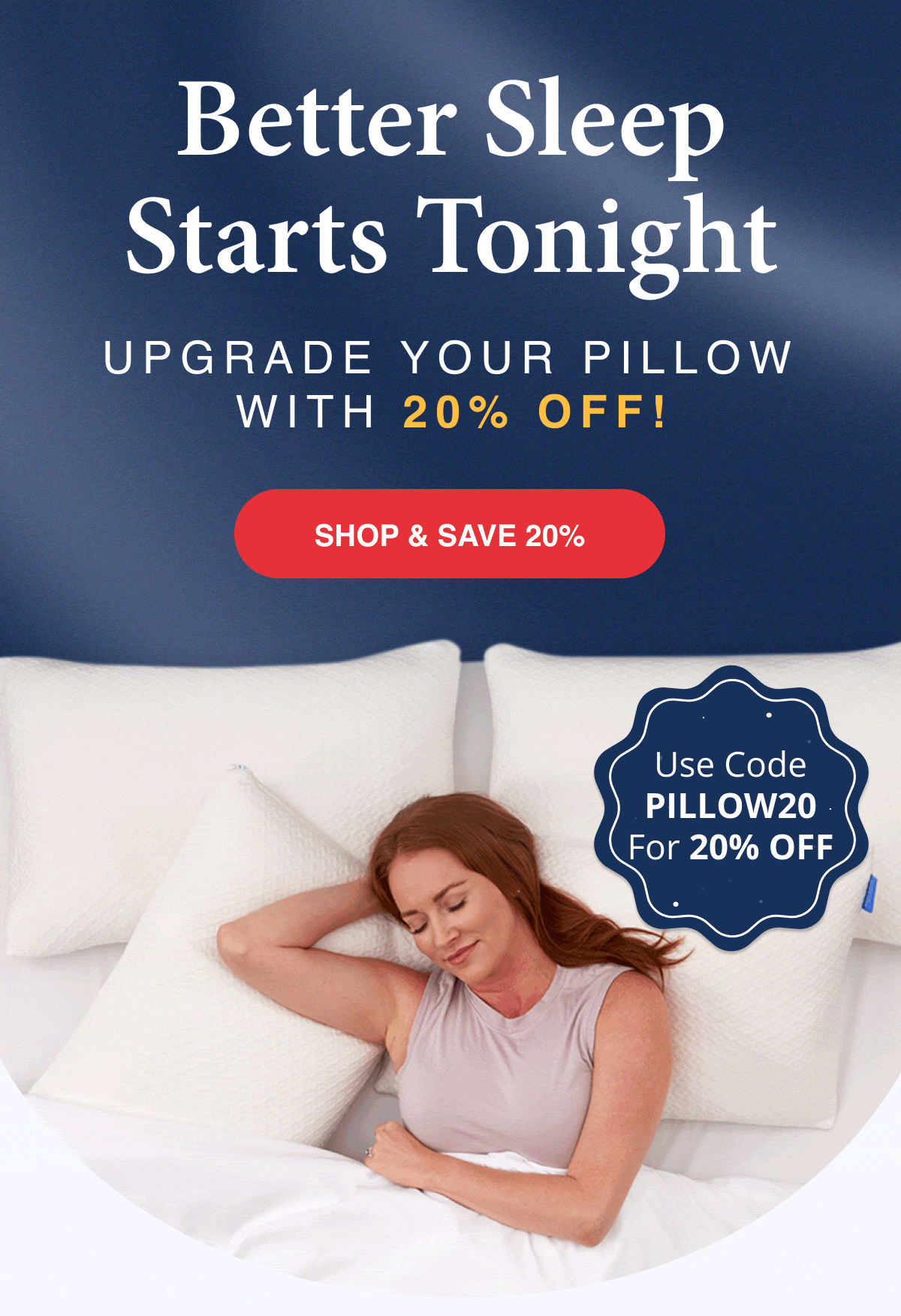 Upgrade your pillow with 20% OFF