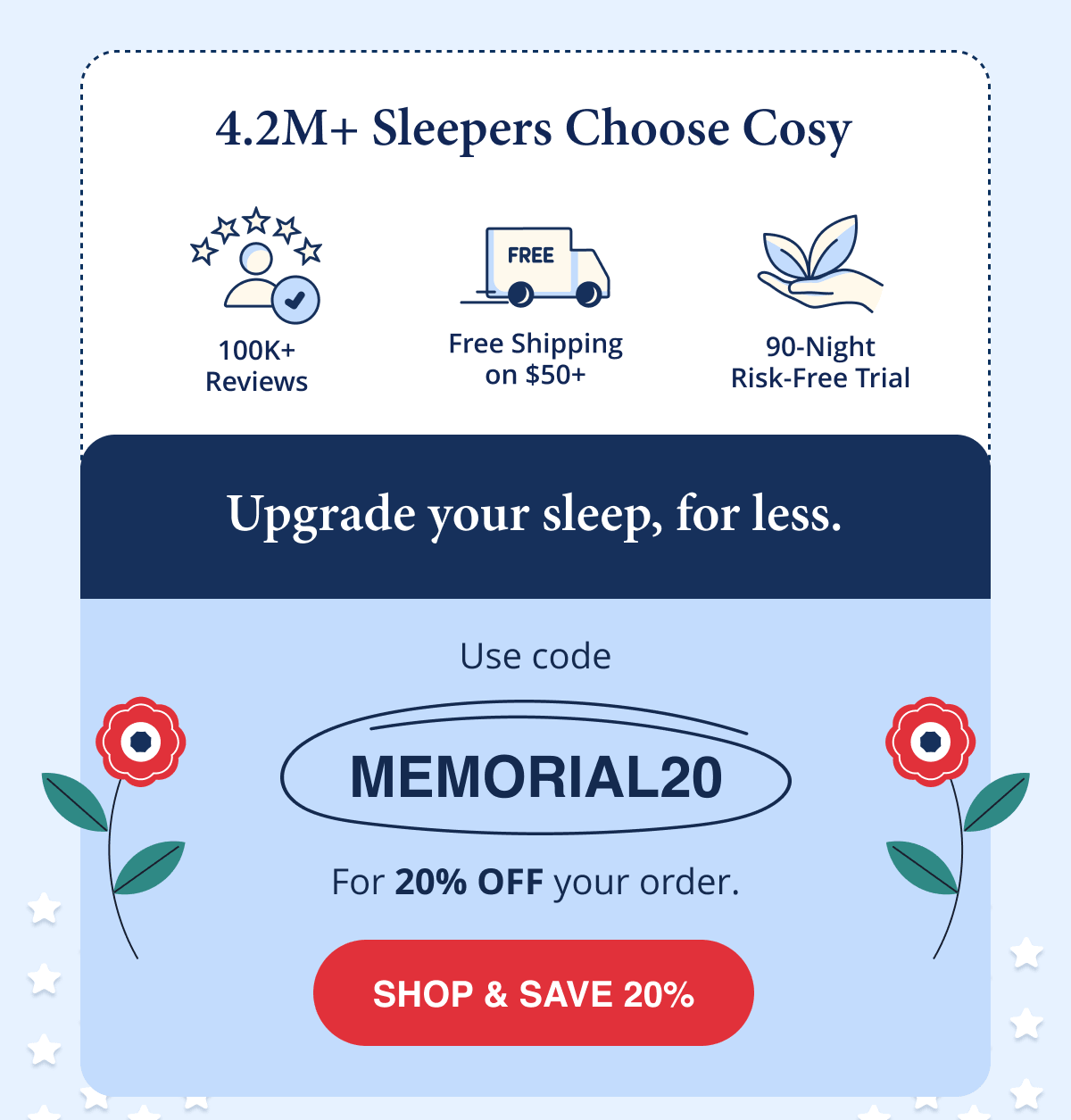 SHOP & SAVE 20% With Code MEMORIAL20