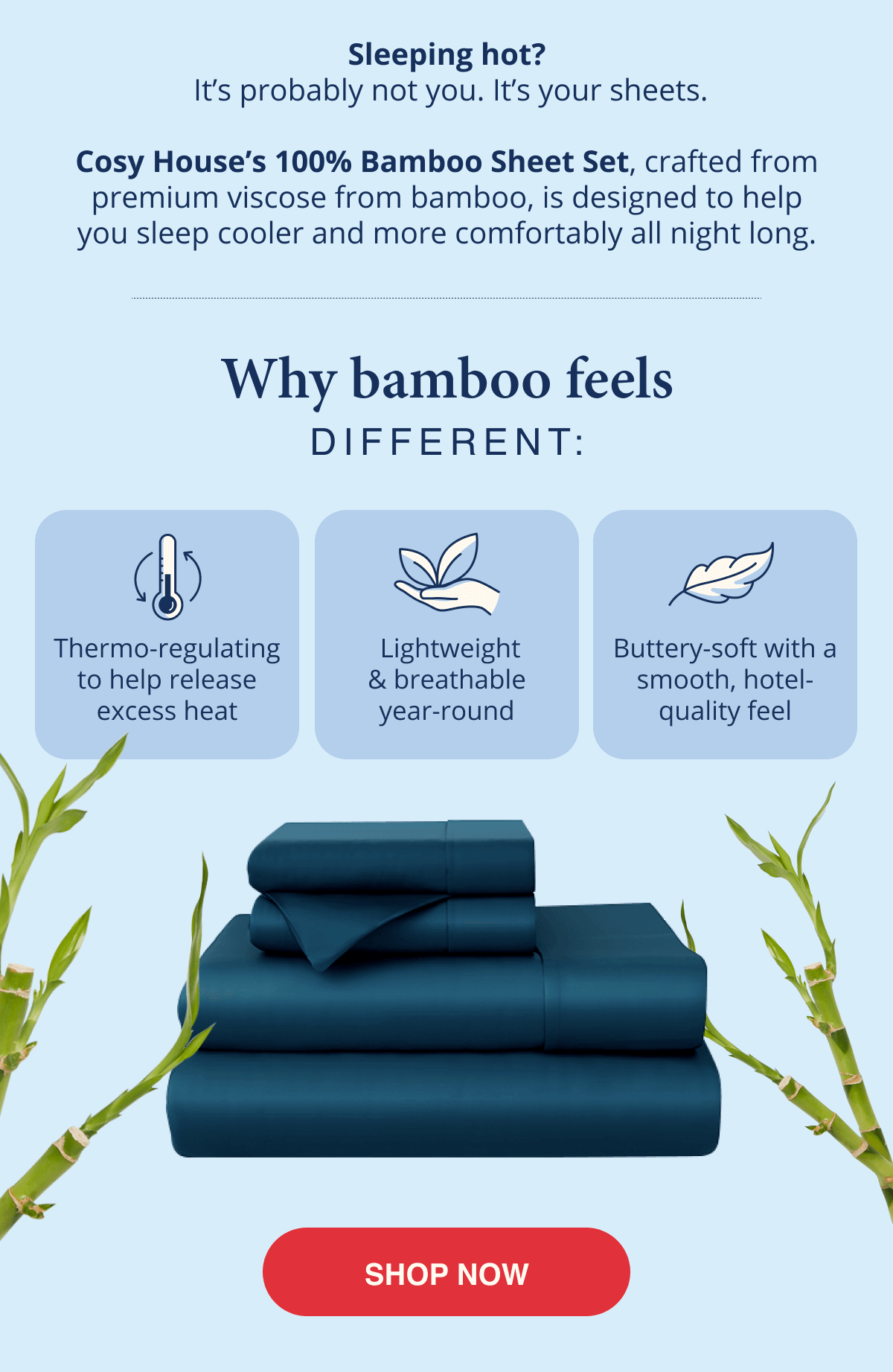 Sleeping hot? It's your sheets.