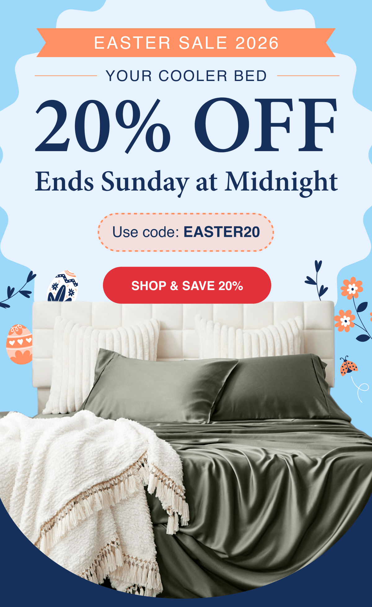 Easter Sale 2026 - 20% OFF Ends Sunday at midnight 