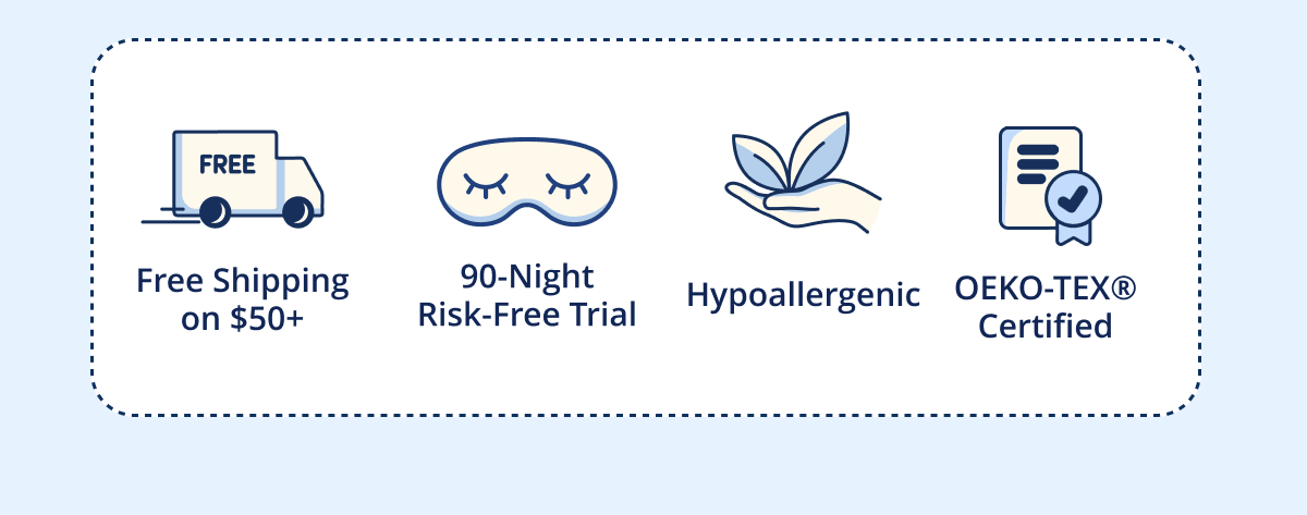  Free Shipping on $50+  90-Night Risk-Free Trial CertiPUR-US® Certified  Hypoallergenic