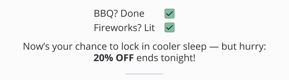 20% off ends tonight