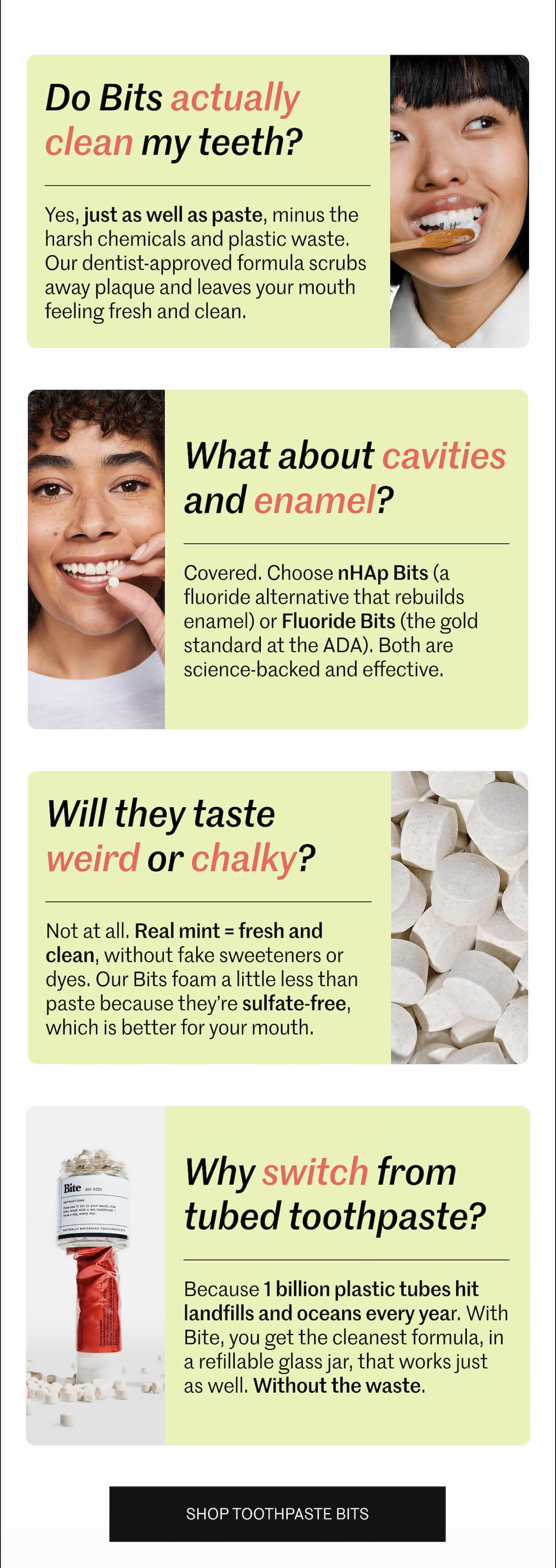 Toothpaste Bits FAQs