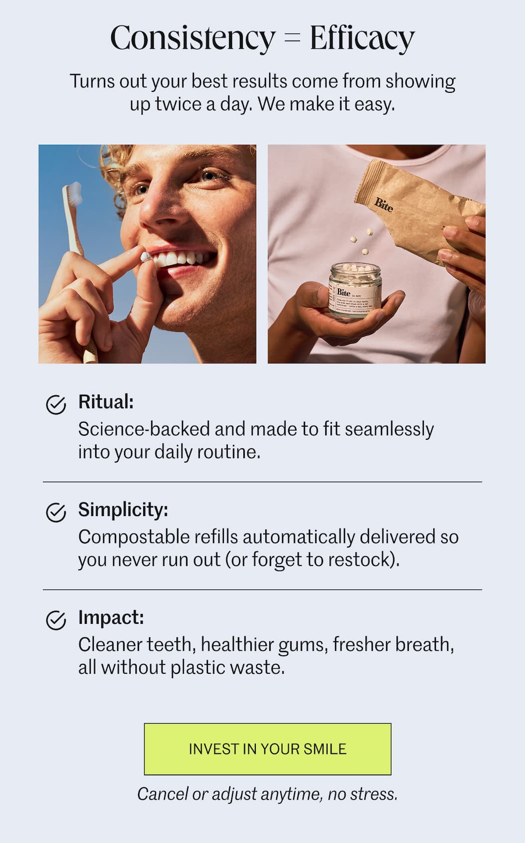 Consistency = efficacy Consistency = efficacy