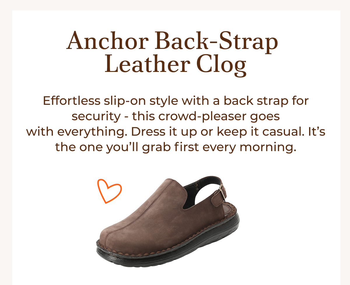 Anchor Back-Strap Leather Clog