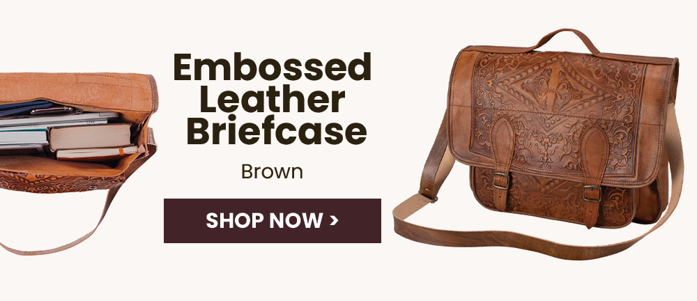 Embossed Leather Briefcase