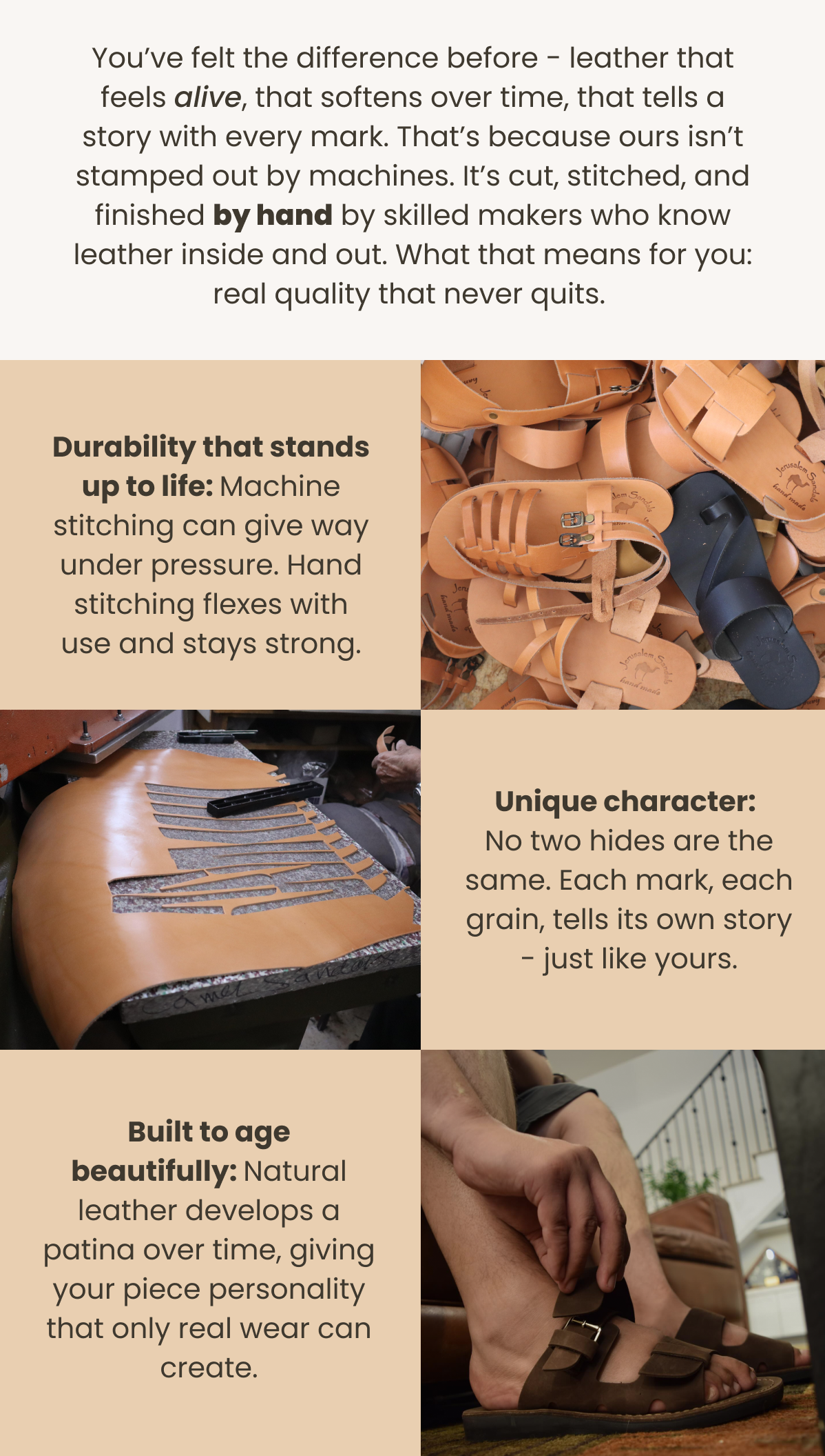 You’ve felt the difference before - leather that feels alive, that softens over time, that tells a story with every mark.