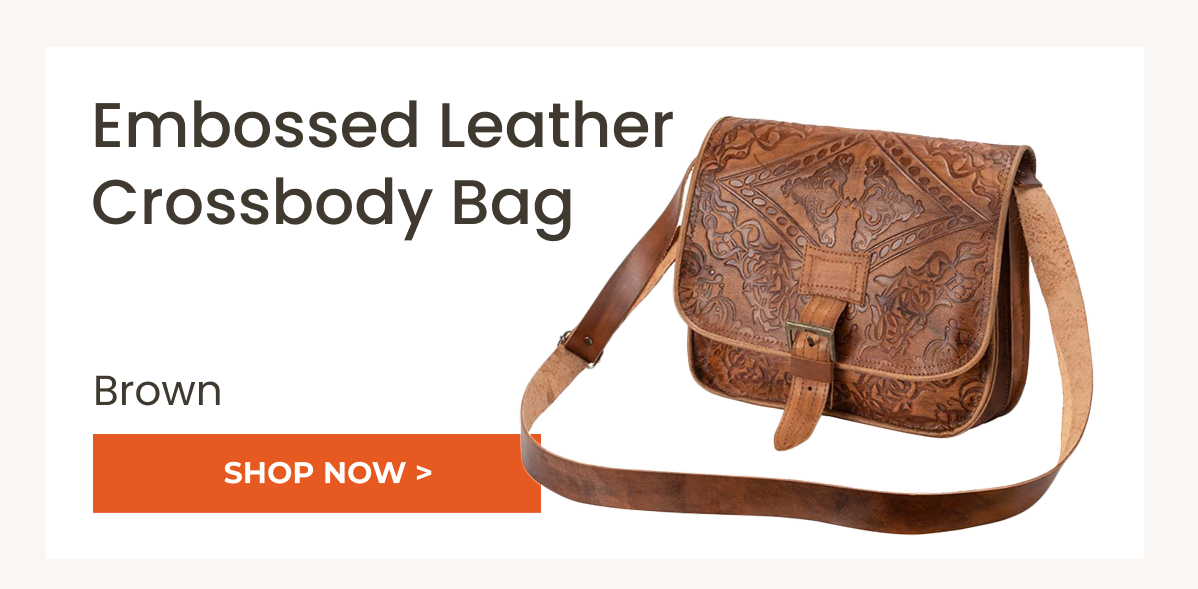 Embossed Leather Crossbody Bag
