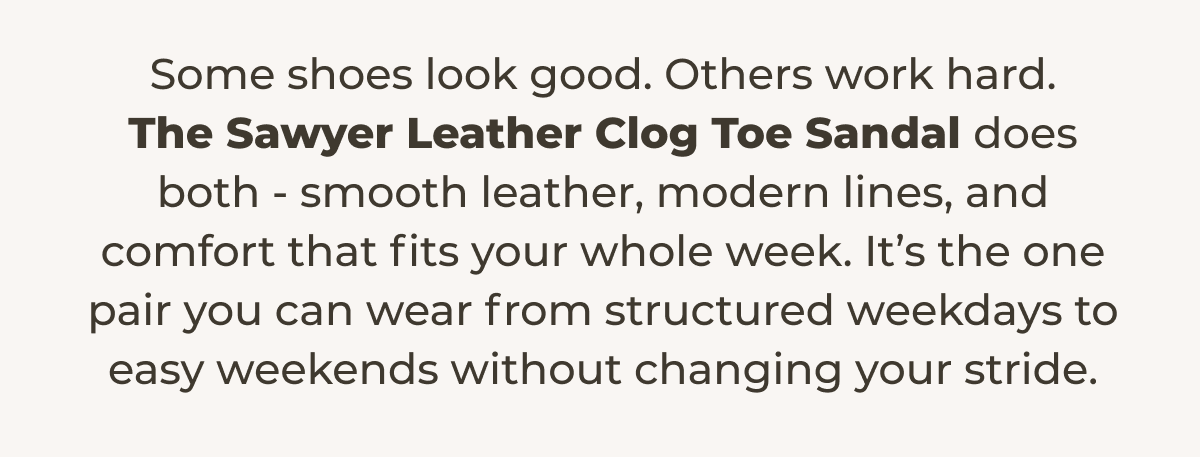 Sawyer Leather Clog Toe Sandal