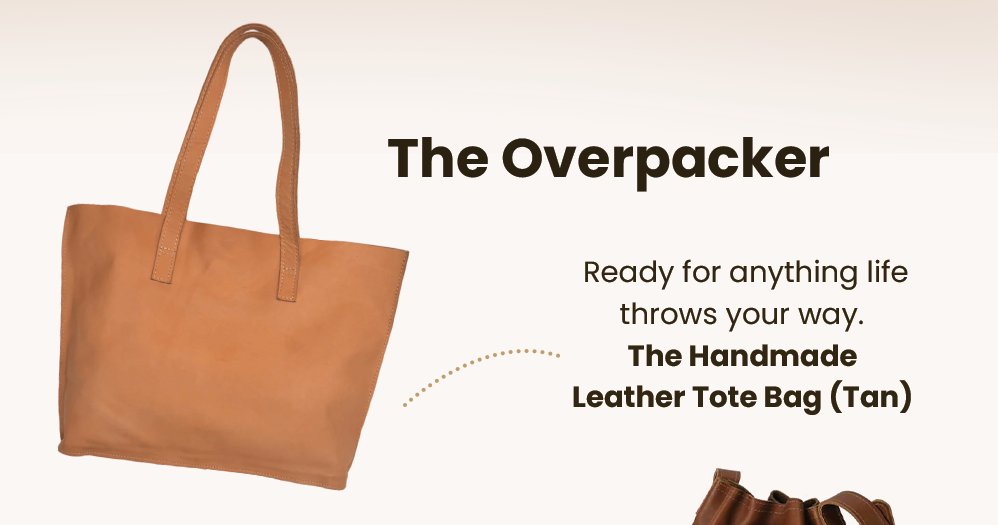 Handmade Leather Tote Bag | Tan