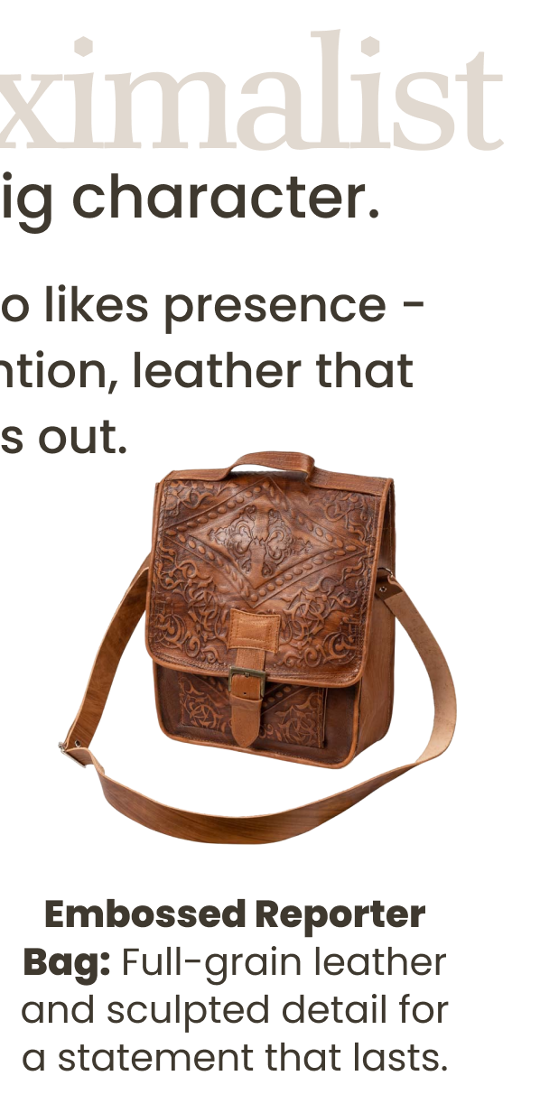 EMBOSSED REPORTER BAG
