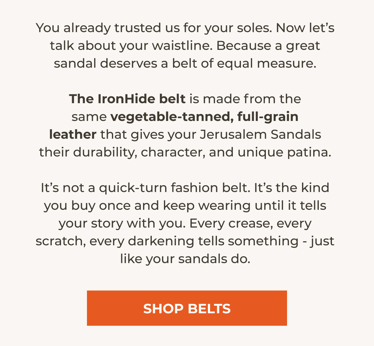 You already trusted us for your soles.