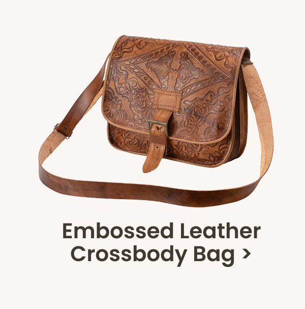 Embossed Leather Crossbody Bag