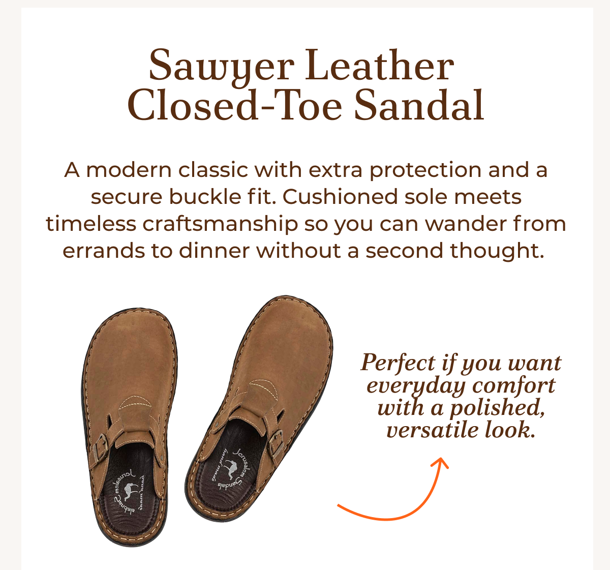 Sawyer Leather Closed-Toe Sandal