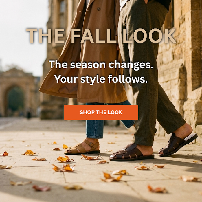 Warm earthy fall outfit styled with leather sandals