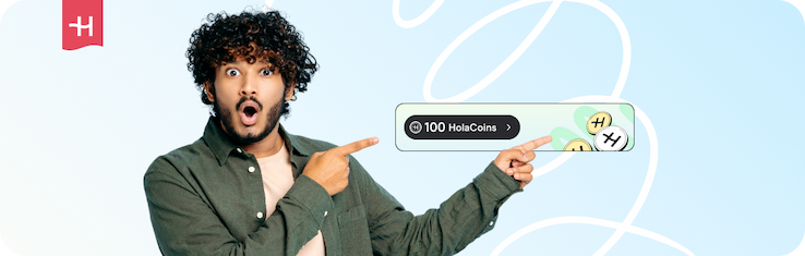 Risparmia con i tuoi HolaCoins, i punti premio esclusivi di Holafly.