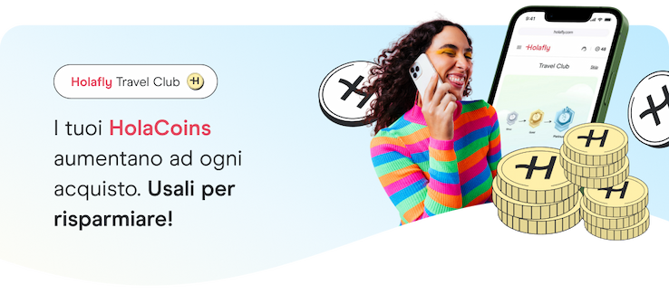 Risparmia con i tuoi HolaCoins, i punti premio esclusivi di Holafly.