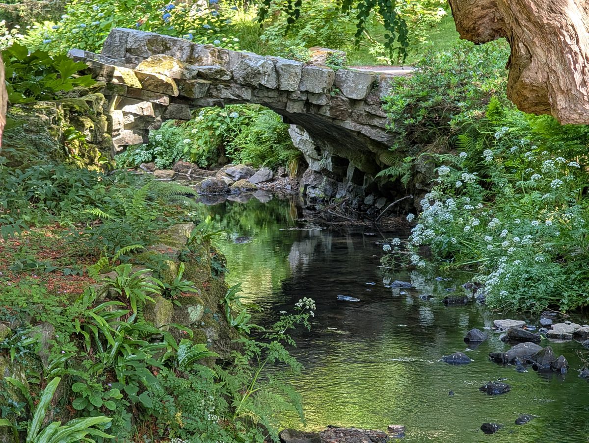 The old stone bridge at Bodnant Garden