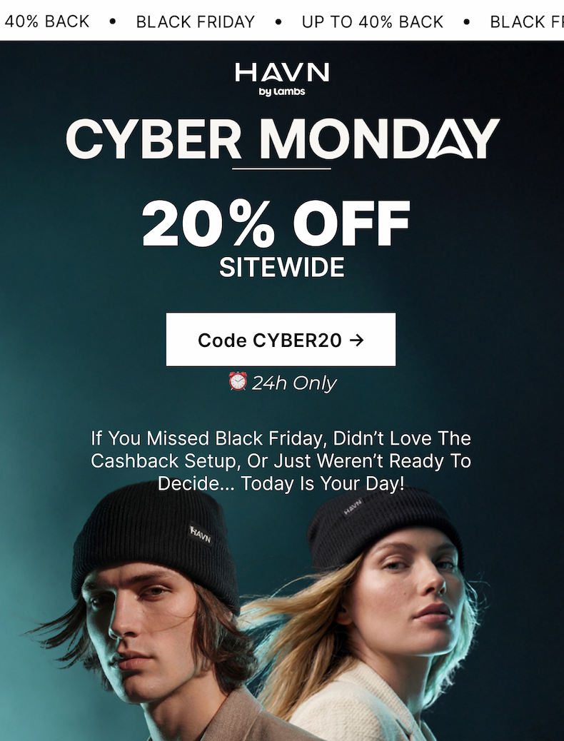 If you missed Black Friday, didn't love the cashback setup, or just weren't ready to decide... Today is your day!