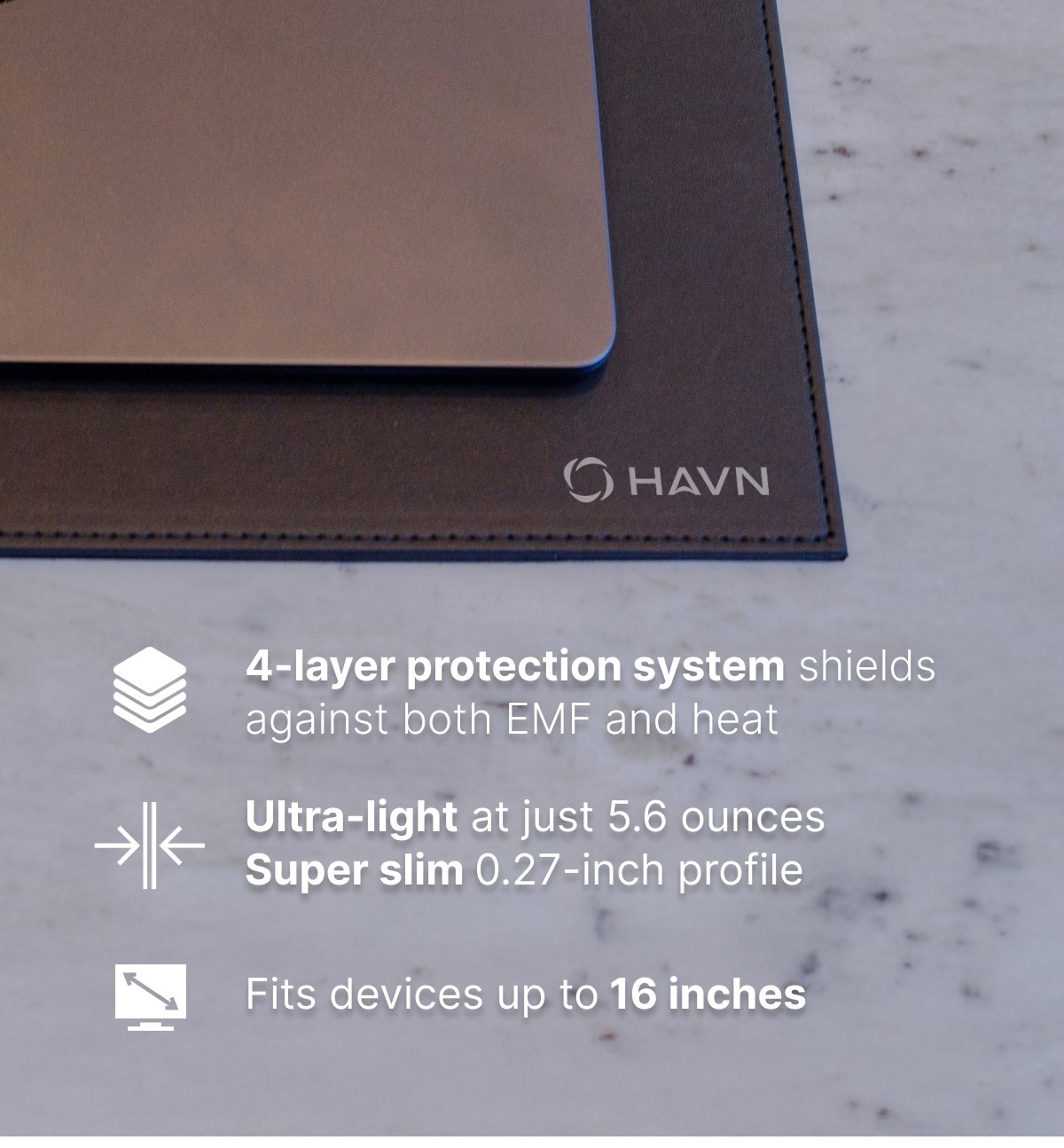  Reduces heat and EMF radiation for better well-being