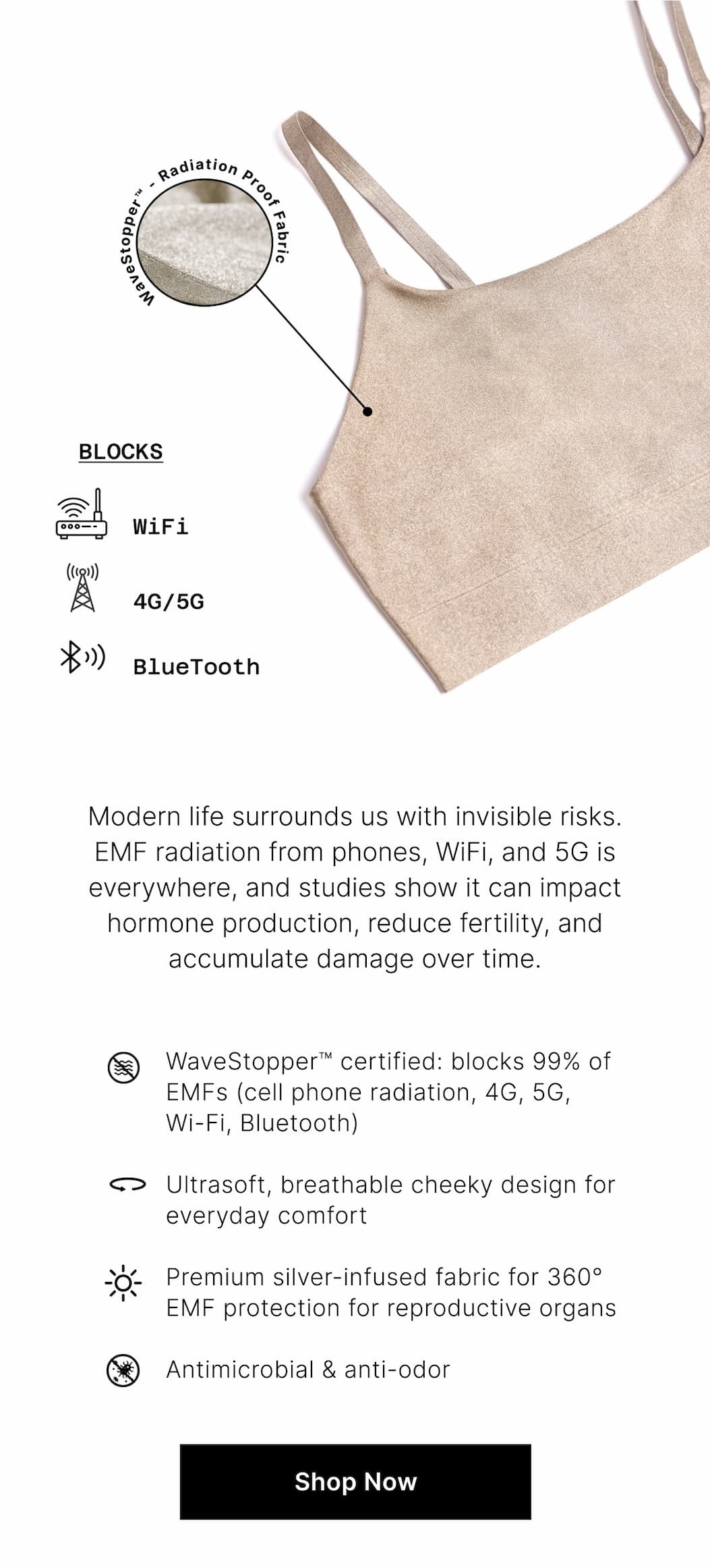 Modern life surrounds us with invisible risks. EMF radiation from phones, WiFi, and 5G is everywhere, and studies show it can impact hormone production, reduce fertility, and accumulate damage over time.