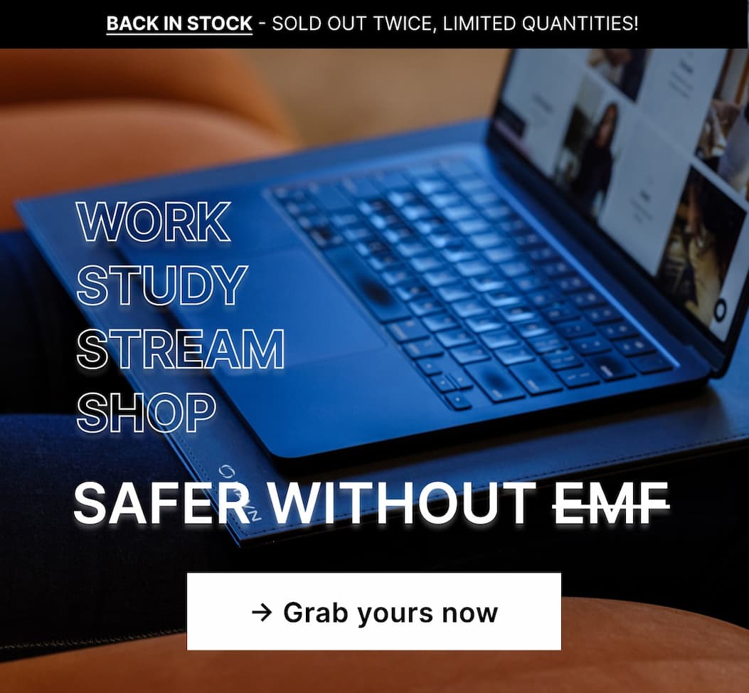 Work and study safer—your everyday EMF + HEAT shield for laptops and tablets.
