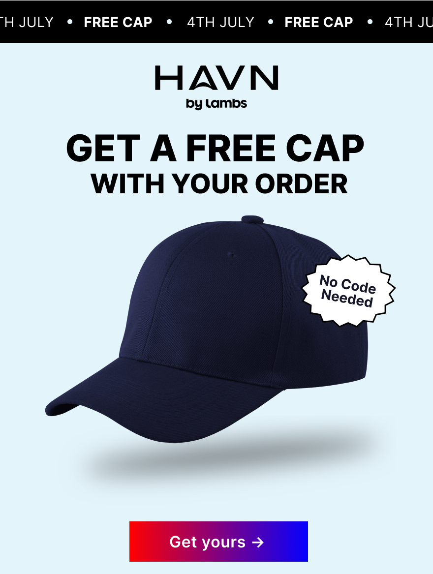 From July 1st to July 6th, we're giving you something special: Get our bestselling EMF-proof Navy Cap (a $88 value) FREE with any order over $250.