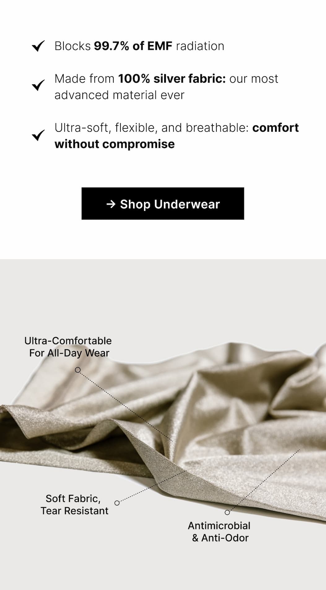 Our WaveStopper™ technology blocks 99% of cell phone radiation.