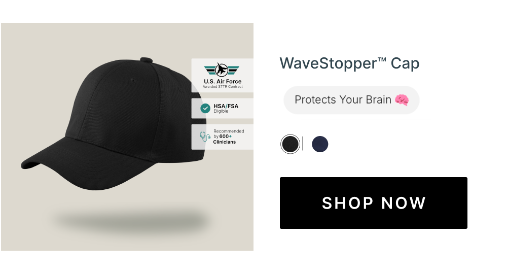 Airplane mode for your brain — Get peace of mind thanks to our advanced WaveStopper™ technology, offering 99% protection from dangerous electromagnetic frequencies.