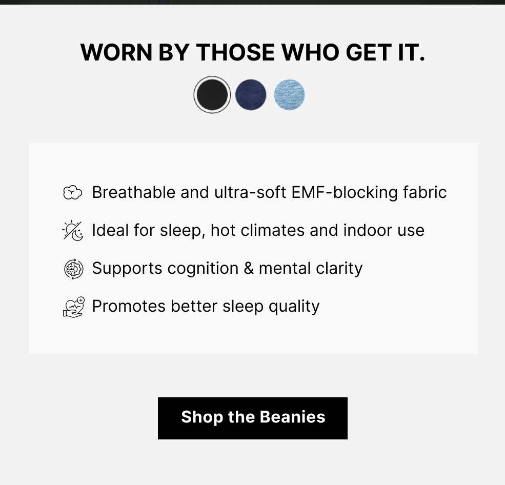 Breathable & ultra-soft EMF-blocking fabric  Ideal for sleep, hot climates and indoor use