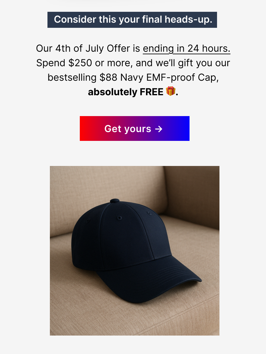 ✅ Blocks 99% of EMF radiation ✅ Trusted by elite athletes & wellness pros ✅ Auto-added to your cart once you qualify