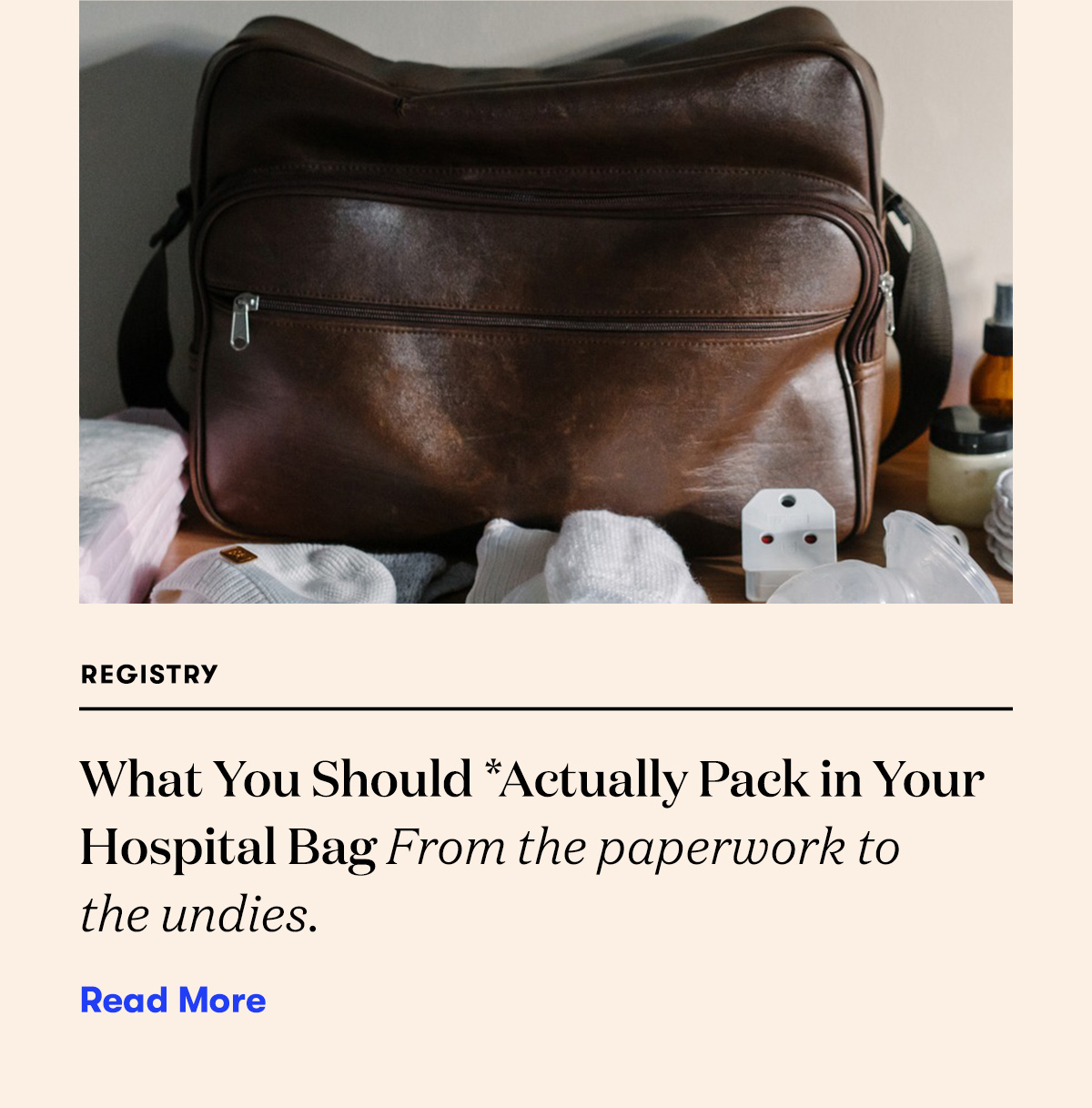 The Babe Bulletin Hospital Bag, Packed Hatch