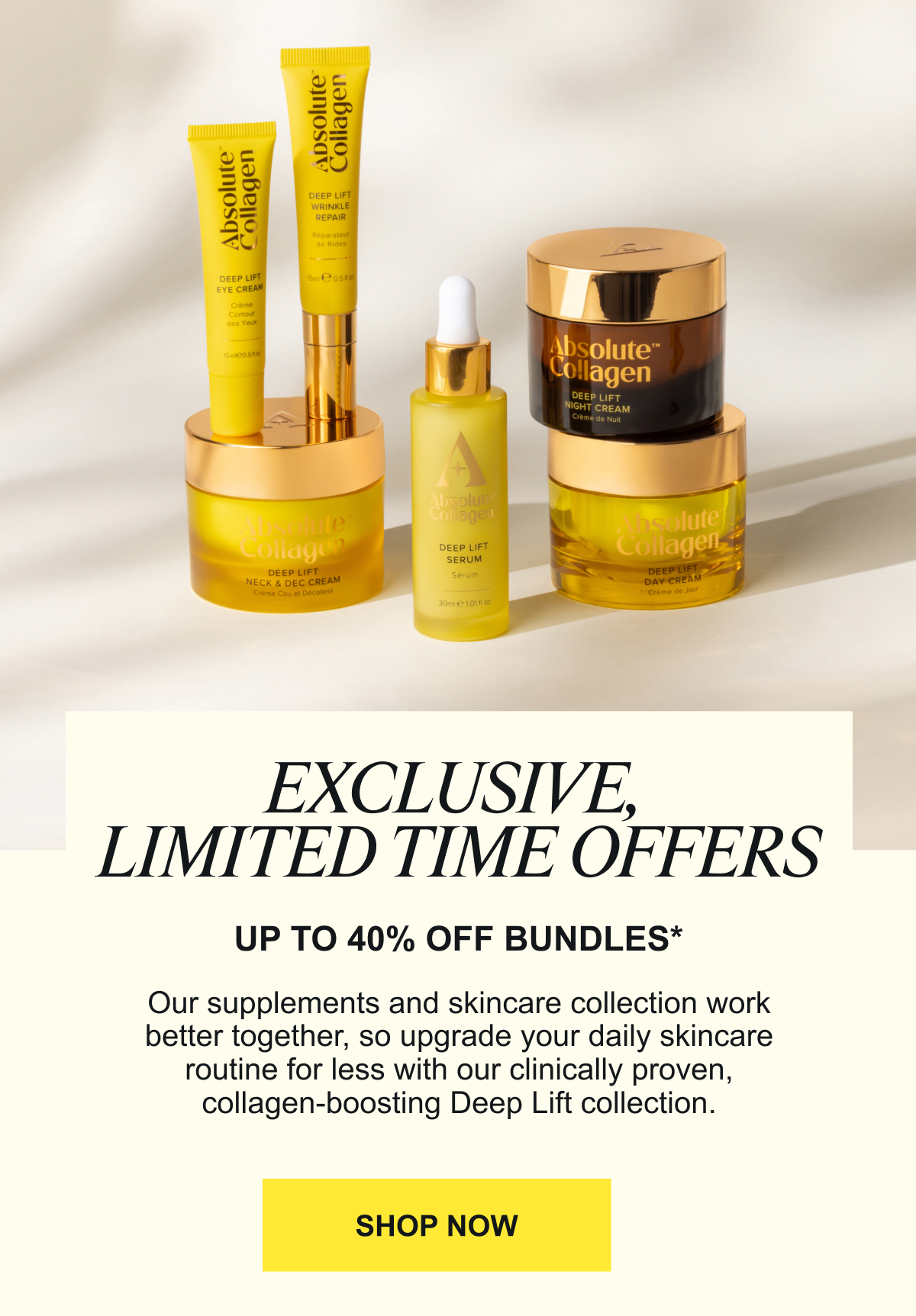 UP TO 40% OFF BUNDLES*
