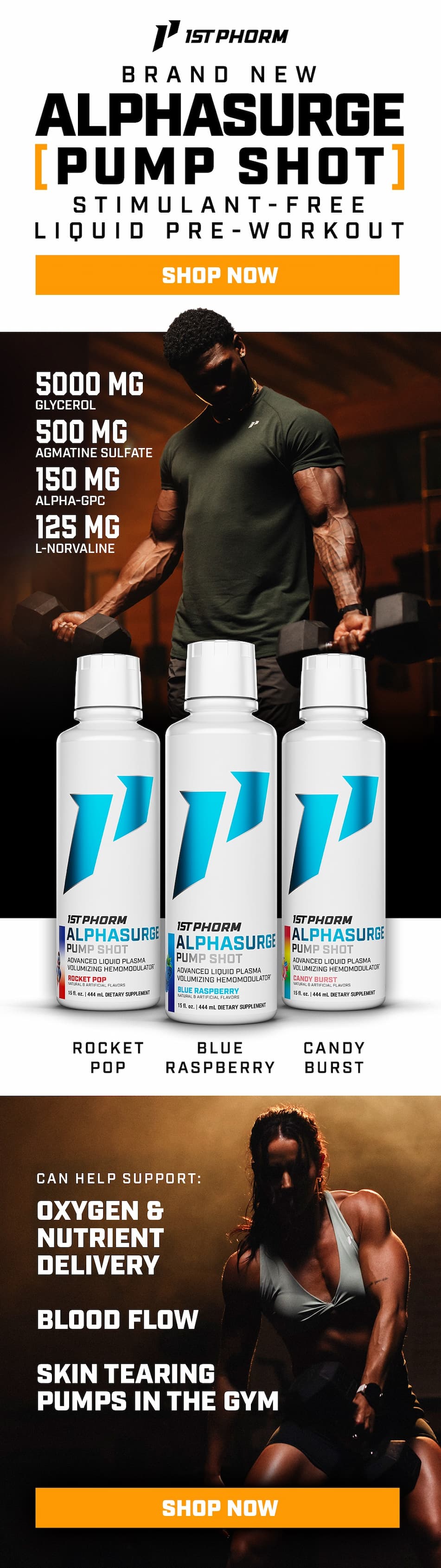 AlphaSurge Pump Shot - Liquid Stimulant-Free Pre-Workout