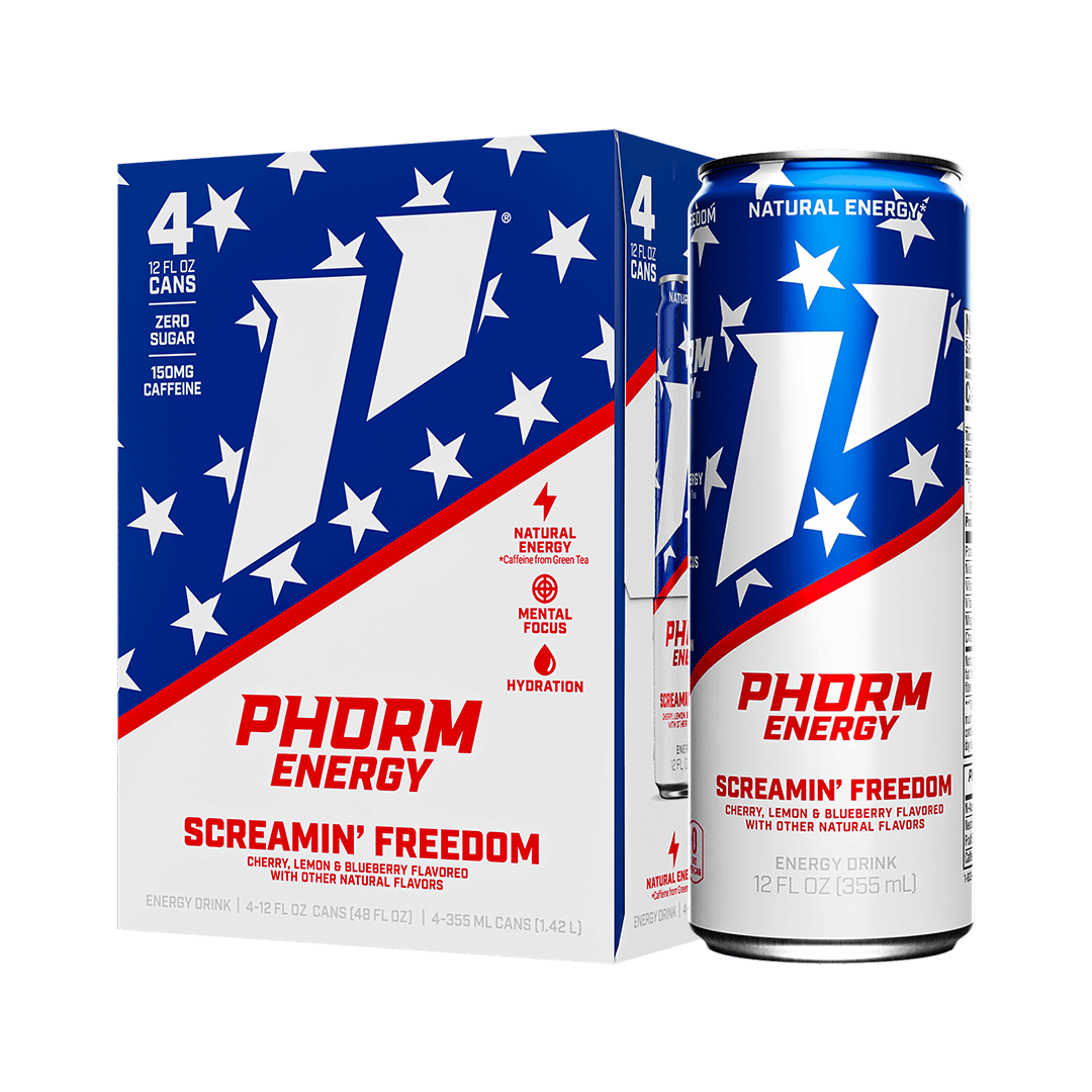 12oz 4-Packs - Phorm Energy - Screamin' Freedom