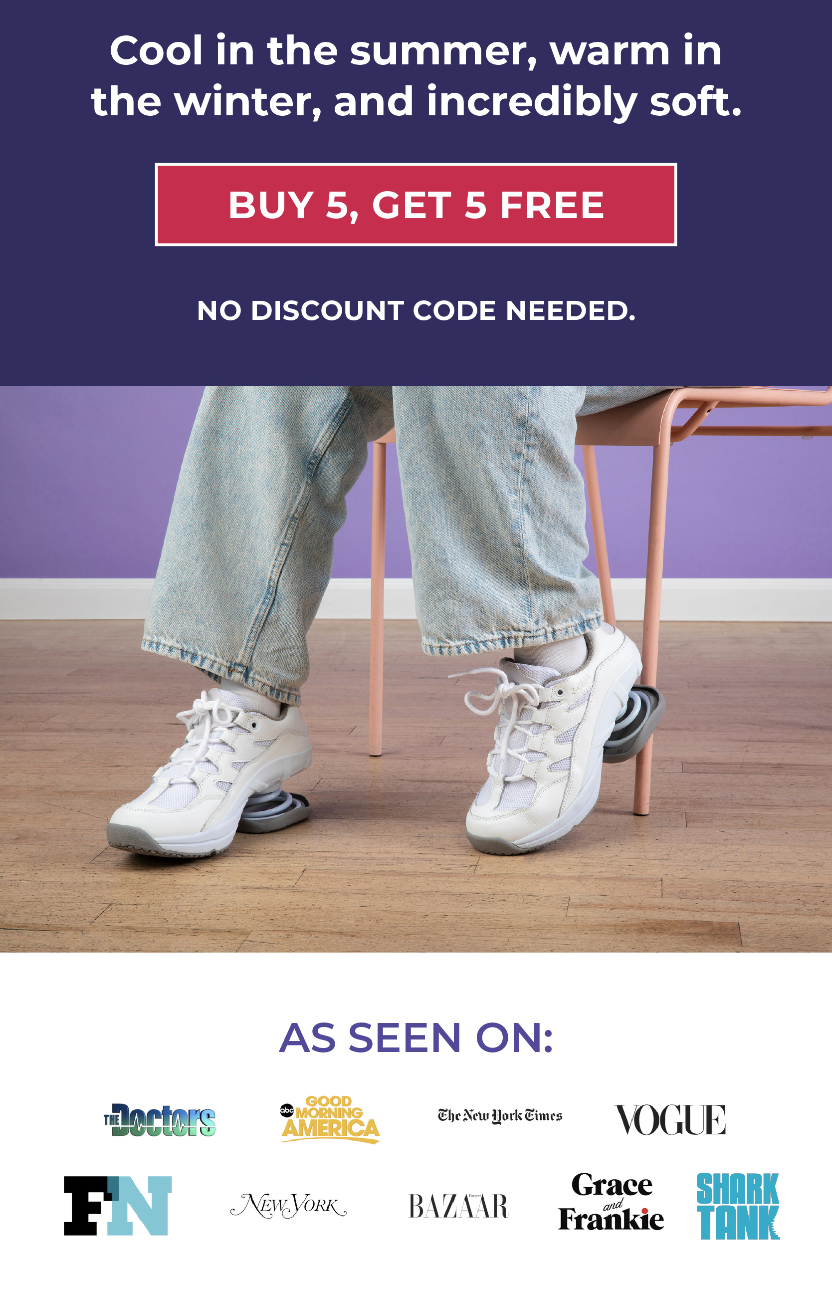 Cool in the summer, warm in the winter, and incredibly soft. No discount code needed.