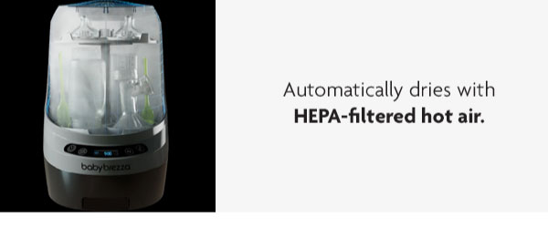 Automatically dries with HEPA-filtered hot air.